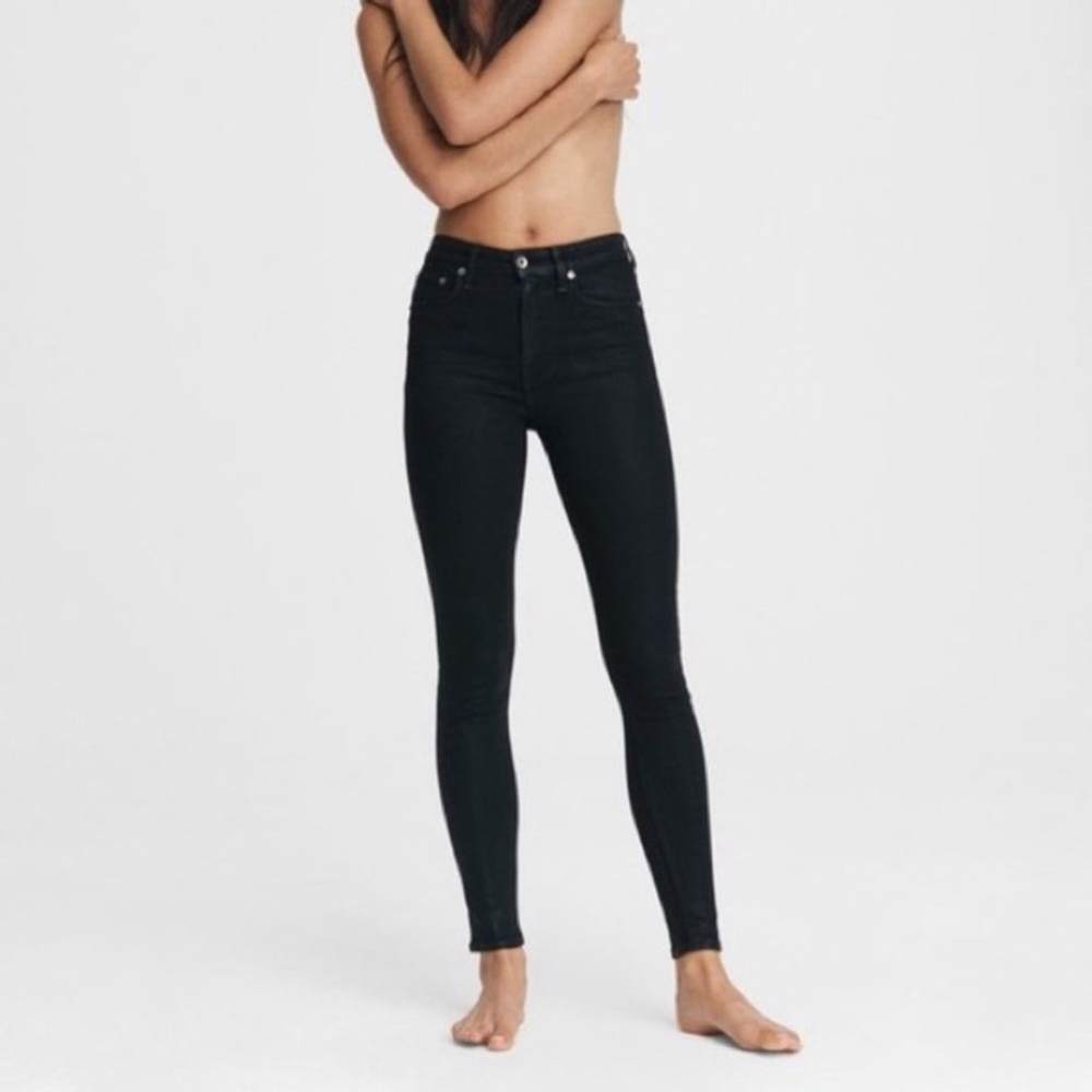 NWT Rag and Bone Nina High Rise Skinny black Jeans Size 24 - Picture 4 of 16
